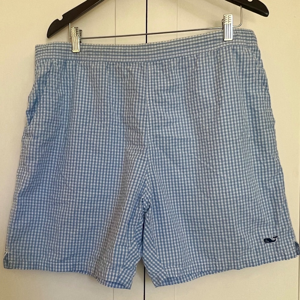 Vineyard Vines Blue Seersucker Mens Shorts 38 Waist